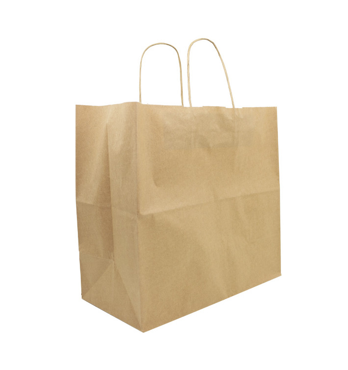 Sac en Papier Kraft Marron avec Anses 90g/m² 32+16x31cm (250 Utés) Sac en Papier Kraft Marron avec Anses 90g/m² 32+16x31cm (250 Utés)
