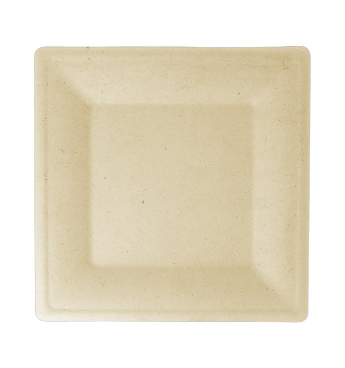 Assiette Carrée Canne à Sucre Naturel 160x160mm (50 Utés) Assiette Carrée Canne à Sucre Naturel 160x160mm (50 Utés)