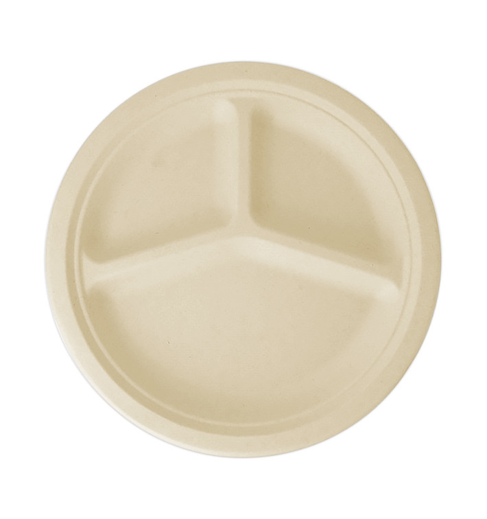 Assiette en Canne à Sucre 3C Naturel Ø260mm (800 Utés) Assiette en Canne à Sucre 3C Naturel Ø260mm (800 Utés)