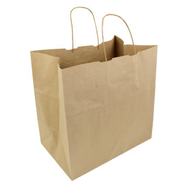 Sac en papier Kraft Hawanna avec Anses 100g/m² 32x20x32cm (200 Utés)