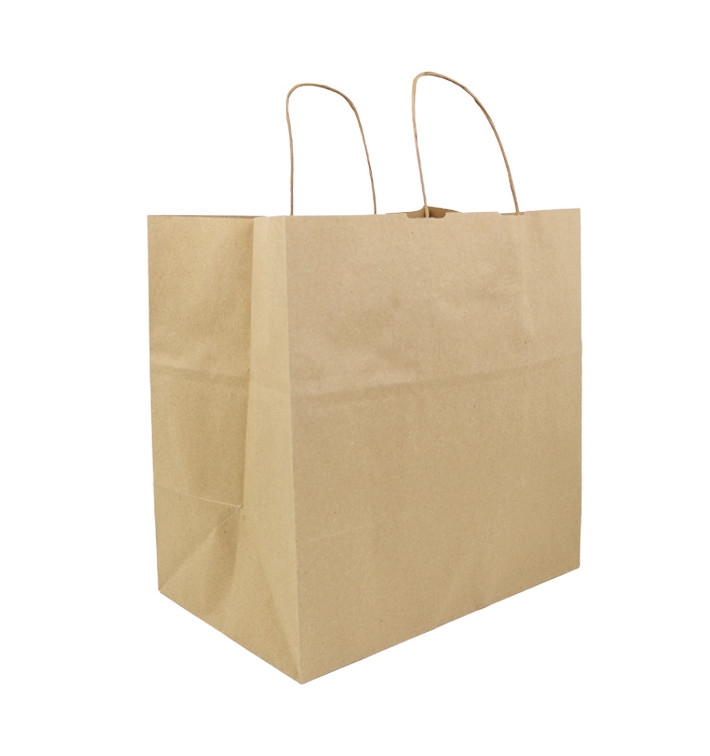 Sac en papier Kraft Hawanna avec Anses 100g/m² 32x20x32cm (200 Utés) Sac en papier Kraft Hawanna avec Anses 100g/m² 32x20x32cm (200 Utés)