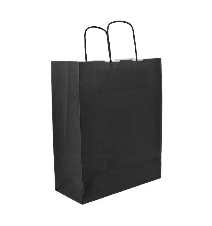 Sac en papier SOS Noir avec Anses 100g/m² 25+11x31cm (25 Utés) Sac en papier SOS Noir avec Anses 100g/m² 25+11x31cm (25 Utés)
