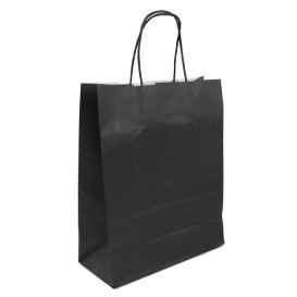 Sac en papier SOS Noir avec Anses 100g/m² 25+11x31cm (250 Utés)