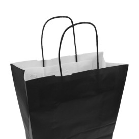 Sac en papier SOS Noir avec Anses 100g/m² 25+11x31cm (250 Utés)