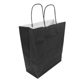 Sac en papier SOS Noir avec Anses 100g/m² 25+11x31cm (250 Utés)