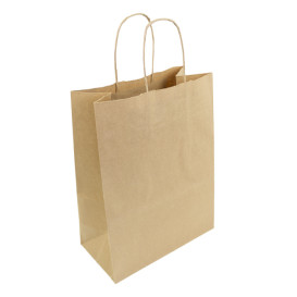 Sac en papier Hawanna avec Anses KRAFT 100g/m² 24+12x31cm (50 Utés)