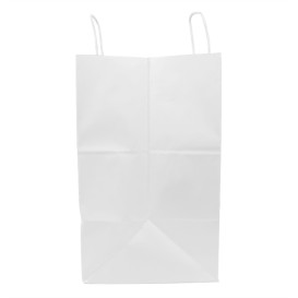 Sac en papier avec Anses Blanc 100g/m² 36+24x39cm (200 Utés)