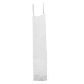 Sac en papier Blanc porte-bouteilles 18+8x39cm (50 Utés)
