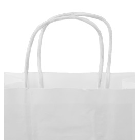 Sac en papier Blanc porte-bouteilles 18+8x39cm (50 Utés)