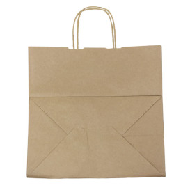 Sac en Papier Kraft Marron avec Anses 80g/m² 30+18x29cm (25 Utés)