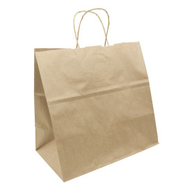 Sac en Papier Kraft Marron avec Anses 80g/m² 30+18x29cm (25 Utés)