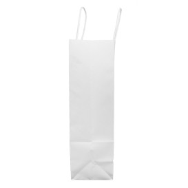 Sac en papier Blanc avec Anses Kraft 100g/m² 32+12x41cm (200 Utés)