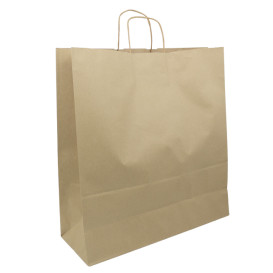 Sac en Papier Kraft Marron avec Anses 100g/m² 44+15x46cm (25 Utés)