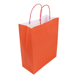 Sac en Papier Kraft Rouge avec Anses 100g/m² 25+11x31cm (25 Utés)