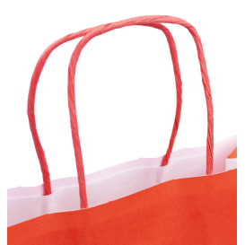 Sac en Papier Kraft Rouge avec Anses 100g/m² 25+11x31cm (25 Utés)