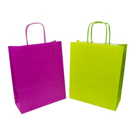 Sac en Papier Vert avec Anses 100g/m² 22+9x23cm (250 Utés)