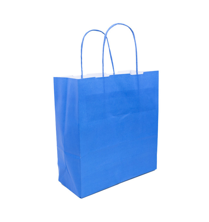 Sac en Papier Turquoise avec Anses 100g/m² 22+9x23cm (25 Utés) Sac en Papier Turquoise avec Anses 100g/m² 22+9x23cm (25 Utés)