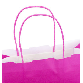Sac en Papier Fuchsia avec Anses 100g/m² 25+11x31cm (200 Utés)