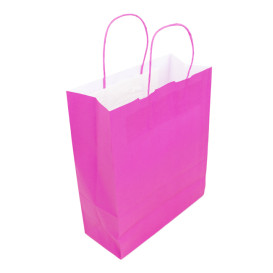 Sac en Papier Fuchsia avec Anses 100g/m² 25+11x31cm (25 Utés)