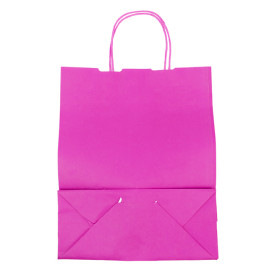 Sac en Papier Fuchsia avec Anses 100g/m² 25+11x31cm (25 Utés)