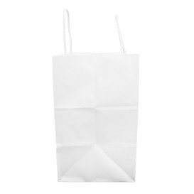Sac en Papier Kraft Blanc avec Anses 100g/m² 30+18x29cm (25 Utés)