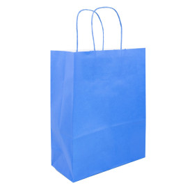 Sac en Papier Turquoise avec Anses 100g/m² 25+11x31cm (25 Utés)