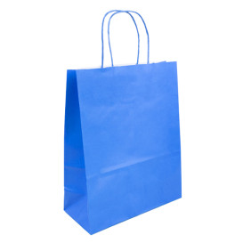 Sac en Papier Turquoise avec Anses 100g/m² 25+11x31cm (200 Utés)