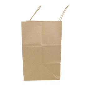 Sac en Papier Kraft Marron avec Anses 100g/m² 30+18x29cm (200 Utés)