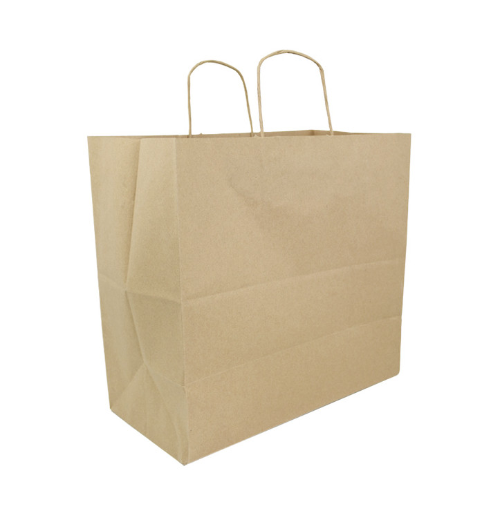 Sac en papier Kraft Marron avec Anses 100g/m² 35+18x34cm (25 Utés) Sac en papier Kraft Marron avec Anses 100g/m² 35+18x34cm (25 Utés)
