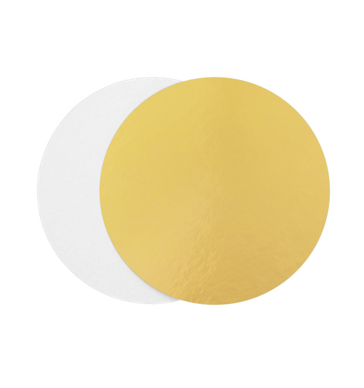 Disque Carton Face Doré et Blanc 220 mm (100 Utés) Disque Carton Face Doré et Blanc 220 mm (100 Utés)