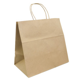 Sac en Papier Kraft Marron avec Anses 100g/m² 30+18x29cm (200 Utés)