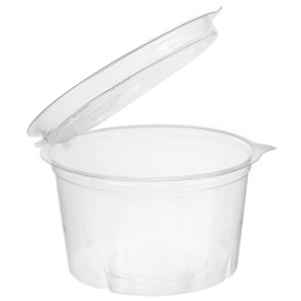 Pot Rond avec charnière APET Transparent 400ml Ø120mm (480 Utés)