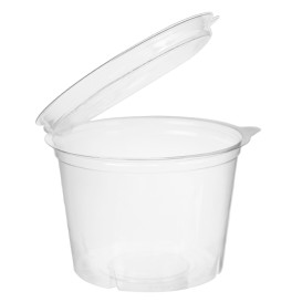 Pot Rond avec charnière APET Transparent 500ml Ø120mm (480 Utés)