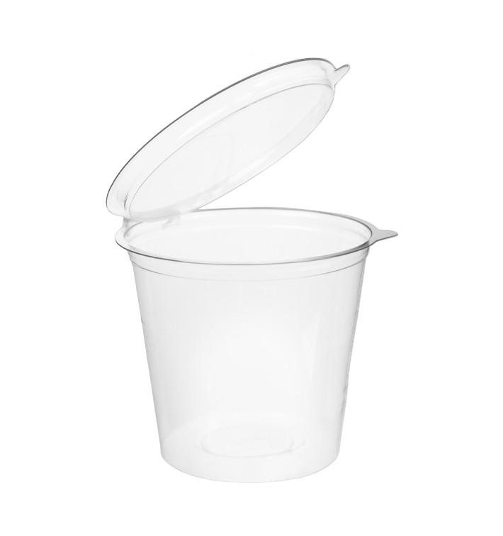 Pot Rond avec charnière APET Transparent 1000ml Ø134mm (18 Utés) Pot Rond avec charnière APET Transparent 1000ml Ø134mm (18 Utés)