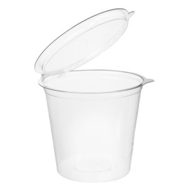 Pot Rond avec charnière APET Transparent 1000ml Ø134mm (180 Utés)