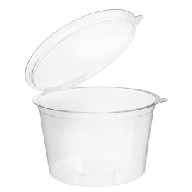 Pot Rond avec charnière APET Transparent 1000ml Ø150mm (20 Utés)