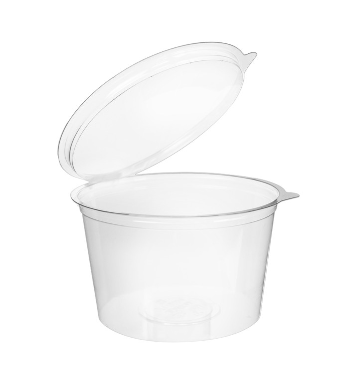 Pot Rond avec charnière APET Transparent 1000ml Ø150mm (20 Utés) Pot Rond avec charnière APET Transparent 1000ml Ø150mm (20 Utés)