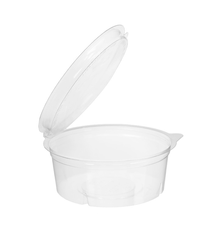 Pot Rond avec charnière APET Transparent 250ml Ø120mm (480 Utés) Pot Rond avec charnière APET Transparent 250ml Ø120mm (480 Utés)