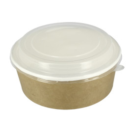 Pot en Carton Kraft avec couvercle PP 38 Oz/1140ml (100 Utés)