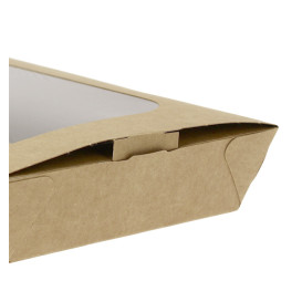 Barquette kraft écologique 19x10x3,5cm 480ml (400 Utés)