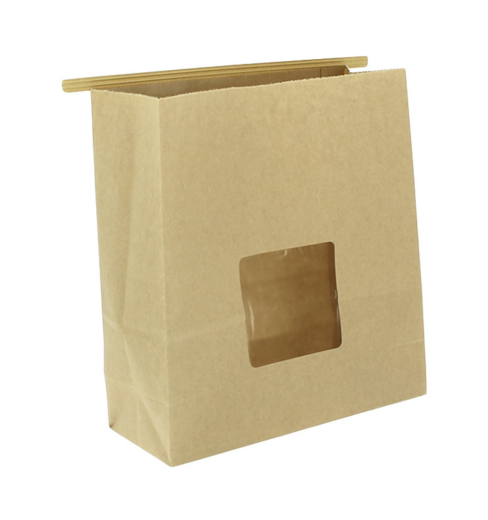 Sac SOS Kraft avec fermeture et fenêtre 20+8x23cm (500 Utés) Sac SOS Kraft avec fermeture et fenêtre 20+8x23cm (500 Utés)
