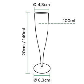 Flûte à Champagne ou vin transparent 140ml 1P (100 Utés)