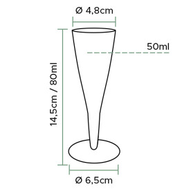 Flûte à Champagne 2 pièces  80ml (20 Utés)