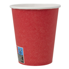 Gobelet en Carton sans Plastique 9 Oz/250ml "Colors" Rouge Ø8,0cm (20 Utés)