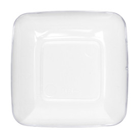 Assiette Carrée Dégustation Transp. 6x6x1cm (50 Utés)