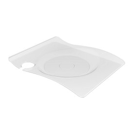 Assiette Plastique "Forma" Avec Support Transp. 22x18 cm (12 Utés)