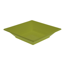 Assiette Plastique Creuse Carrée Pistache 170mm (300 Unités)