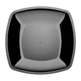Assiette Plastique Réutilisable Plate Noir  PS 300mm (12 Utés)