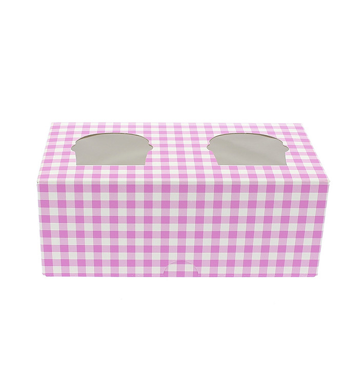Boîte pour 2 Cupcakes Rose avec insert (160 Unités) Boîte pour 2 Cupcakes Rose avec insert (160 Unités)