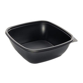 Barquette Plastique PP Noir 750ml 16,5x16,5x6cm (50 Utés)